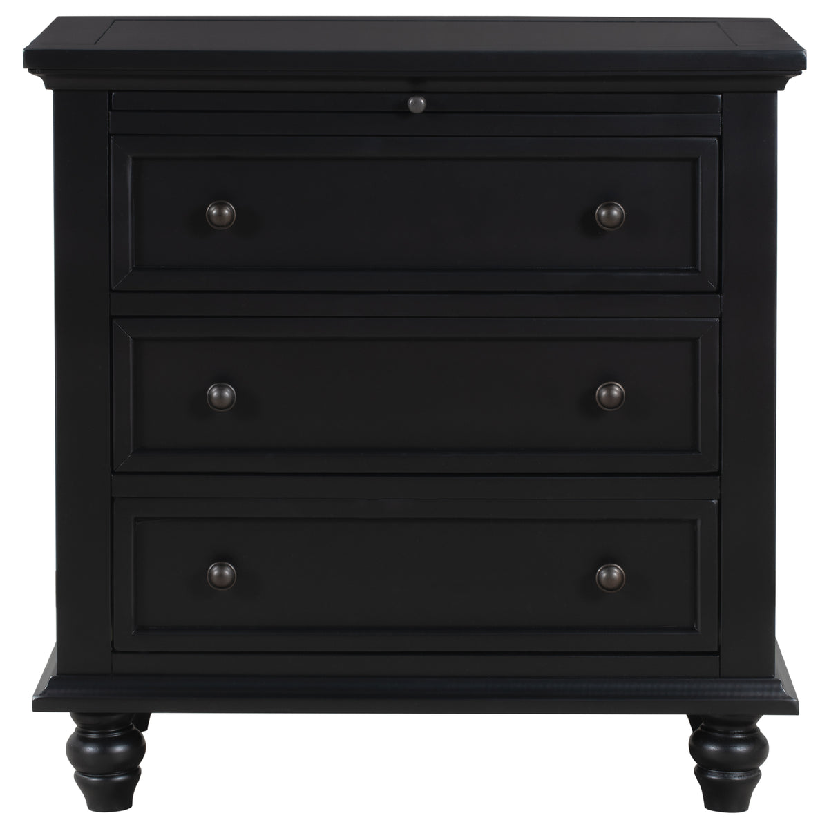 variant-group:rf-n711wf319367aab|Roomfitters 3-Drawer Storage Wood Cabinet, End Table with Pull Out Tray, Perfect for Living Rooms or Bedrooms, Providing Compact Storage with a Timeless Design, Black