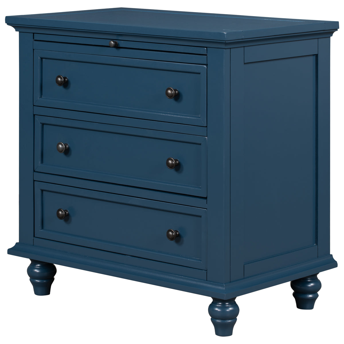variant-group:rf-n711wf319367aav|Roomfitters 3-Drawer Storage Wood Cabinet, End Table with Pull Out Tray, Perfect for Living Rooms or Bedrooms, Providing Stylish Storage and Functionality, Blue