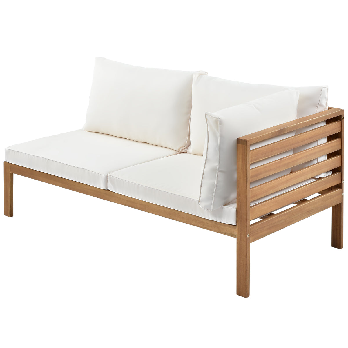 variant-group:rf-n704g201207a|Roomfitters 3-Piece Outdoor Sectional Sofa Set with Coffee Table, Solid Wood Frame L-Shaped Patio Furniture, Beige