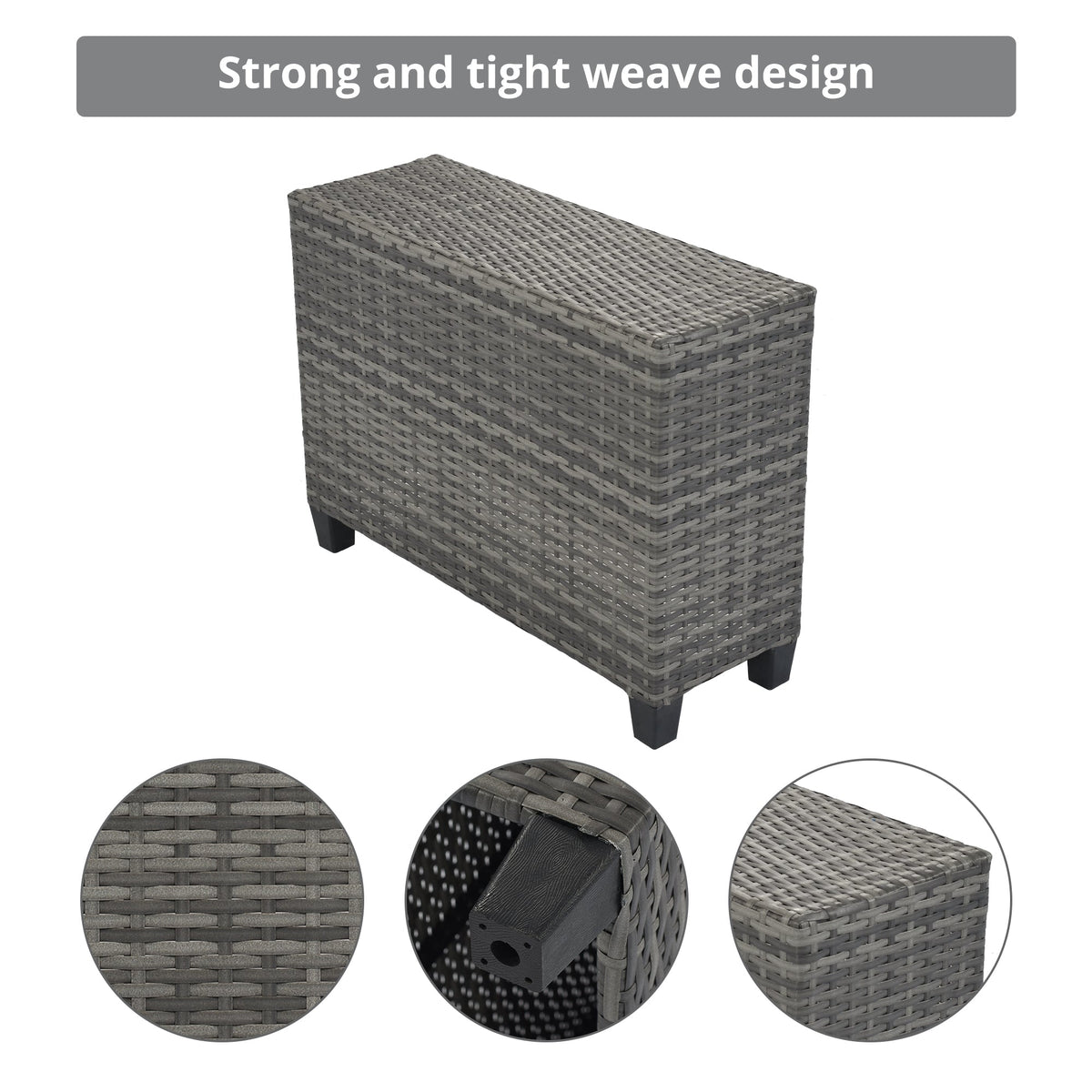 Roomfitters 8-Piece Half Moon Curved Outdoor Sectional Sofa Set, Grey PE Rattan Wicker Patio Furniture with Coffee Table, Gray Roomfitters