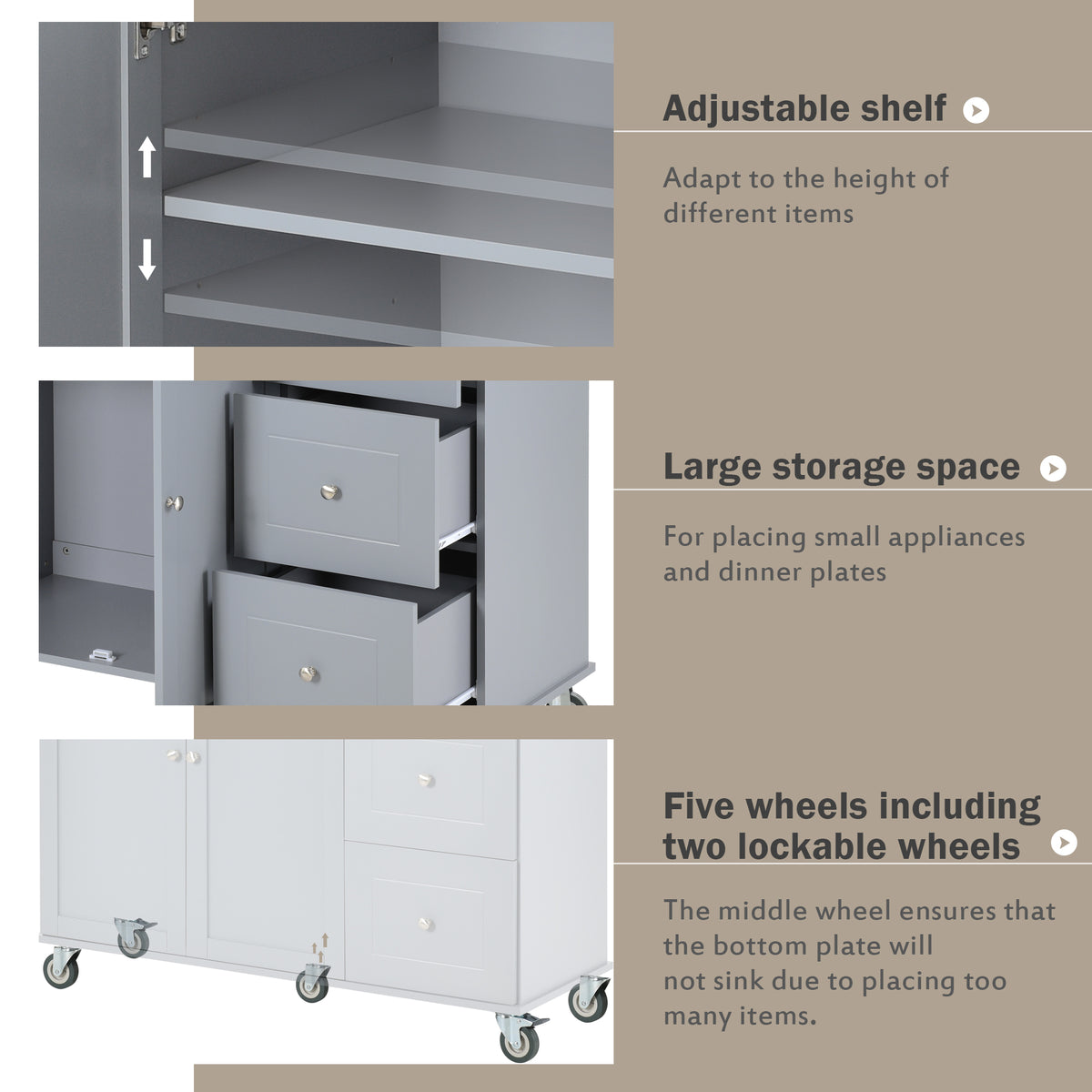 variant-group:rf-n707wf287035aag|Roomfitters Rolling Mobile Kitchen Island with Solid Wood Top and Locking Wheels, 52.7 Inch Width, Storage Cabinet and Drop Leaf Breakfast Bar, Spice Rack, Towel Rack & Drawer (Blue)