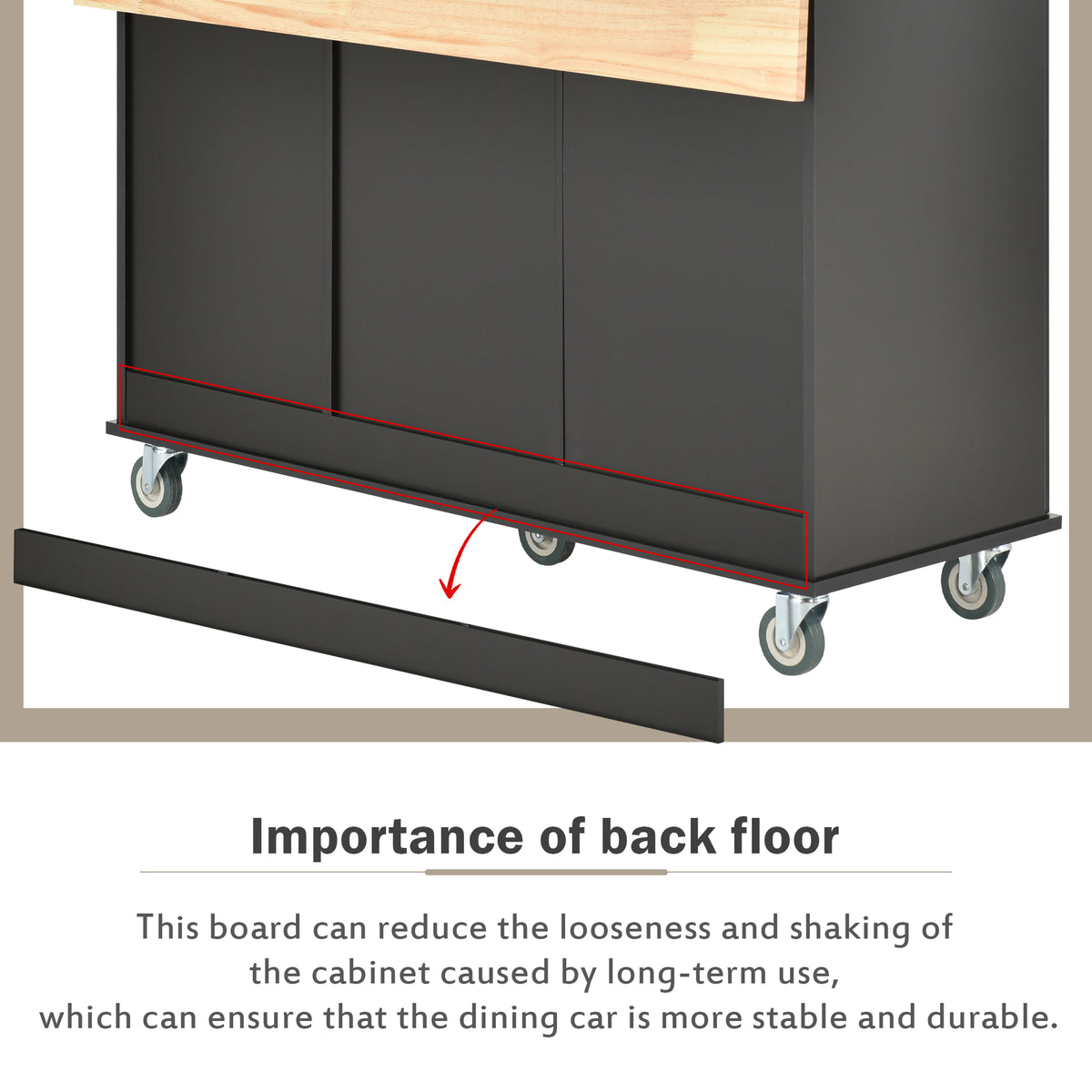 variant-group:rf-n707wf287035aab|Roomfitters Rolling Mobile Kitchen Island with Solid Wood Top and Locking Wheels, 52.7 Inch Width, Storage Cabinet and Drop Leaf Breakfast Bar, Spice Rack, Towel Rack & Drawer (Black)
