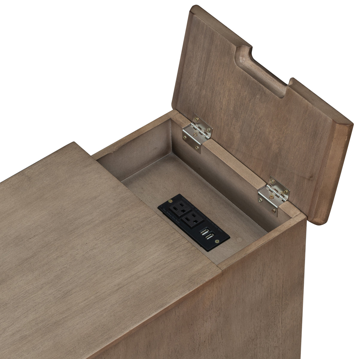 variant-group:rf-n724p185778d|Roomfitters Vintage End Table with USB Ports, Cup Holders and Multifunctional Storage for Living Room, Brown