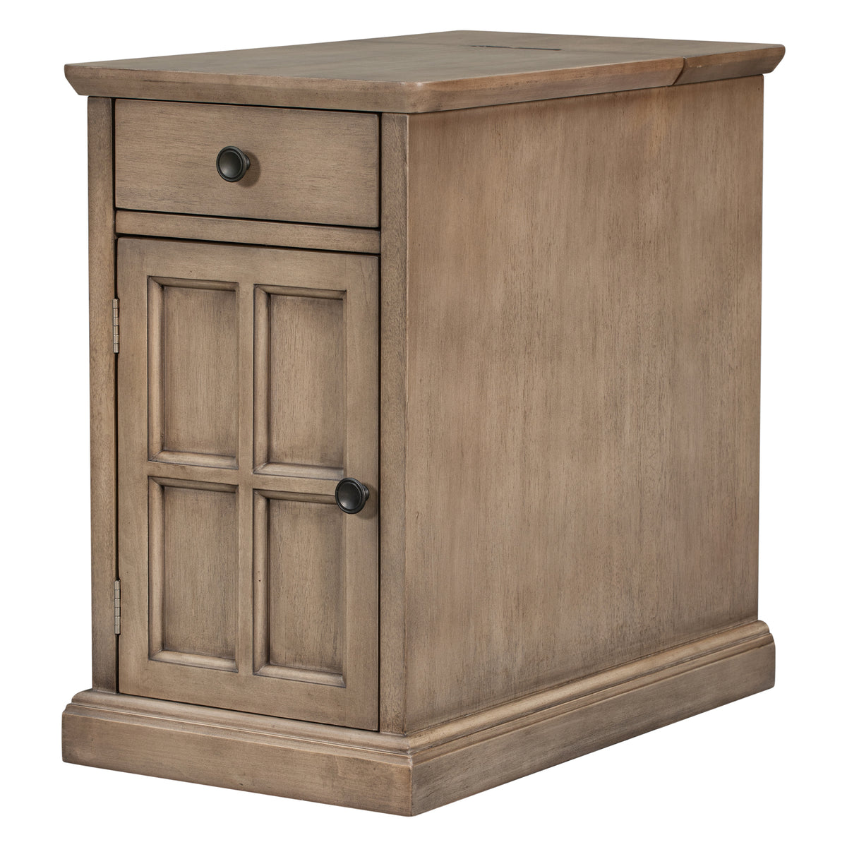 variant-group:rf-n724p185778d|Roomfitters Vintage End Table with USB Ports, Cup Holders and Multifunctional Storage for Living Room, Brown