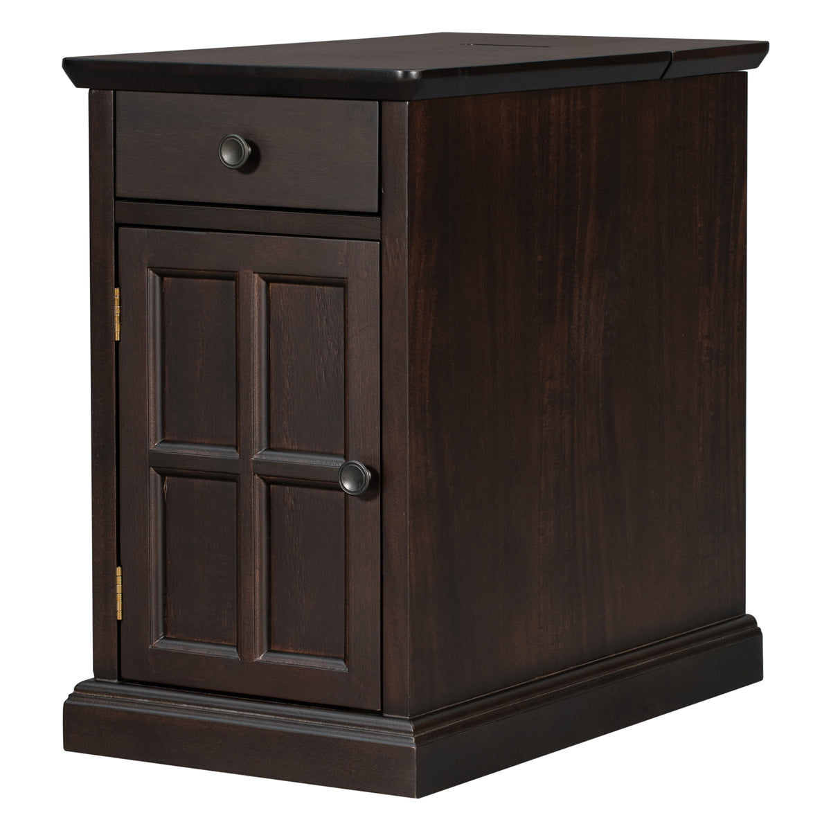 variant-group:rf-n724p185778p|Roomfitters Vintage End Table with USB Ports, Cup Holders and Multifunctional Storage for Living Room, Espresso