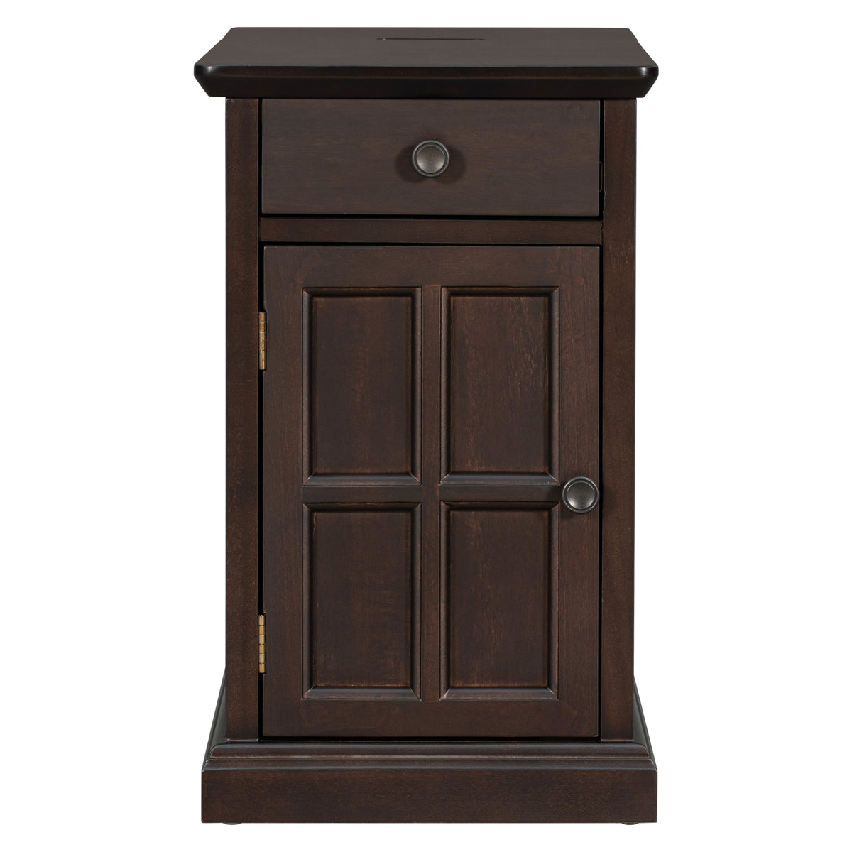 variant-group:rf-n724p185778p|Roomfitters Vintage End Table with USB Ports, Cup Holders and Multifunctional Storage for Living Room, Espresso