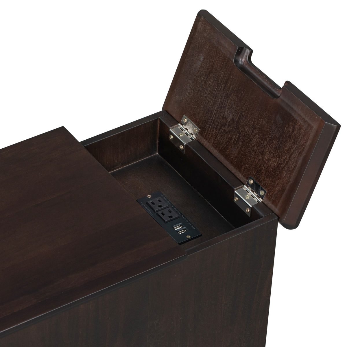 variant-group:rf-n724p185778p|Roomfitters Vintage End Table with USB Ports, Cup Holders and Multifunctional Storage for Living Room, Espresso