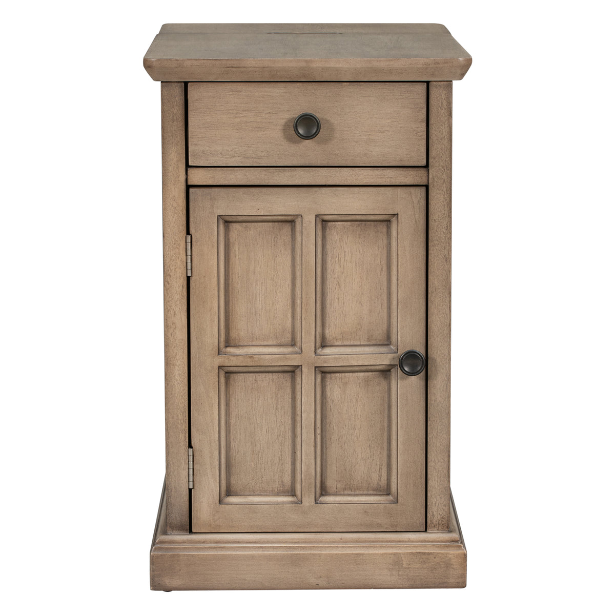 variant-group:rf-n724p185778d|Roomfitters Vintage End Table with USB Ports, Cup Holders and Multifunctional Storage for Living Room, Brown