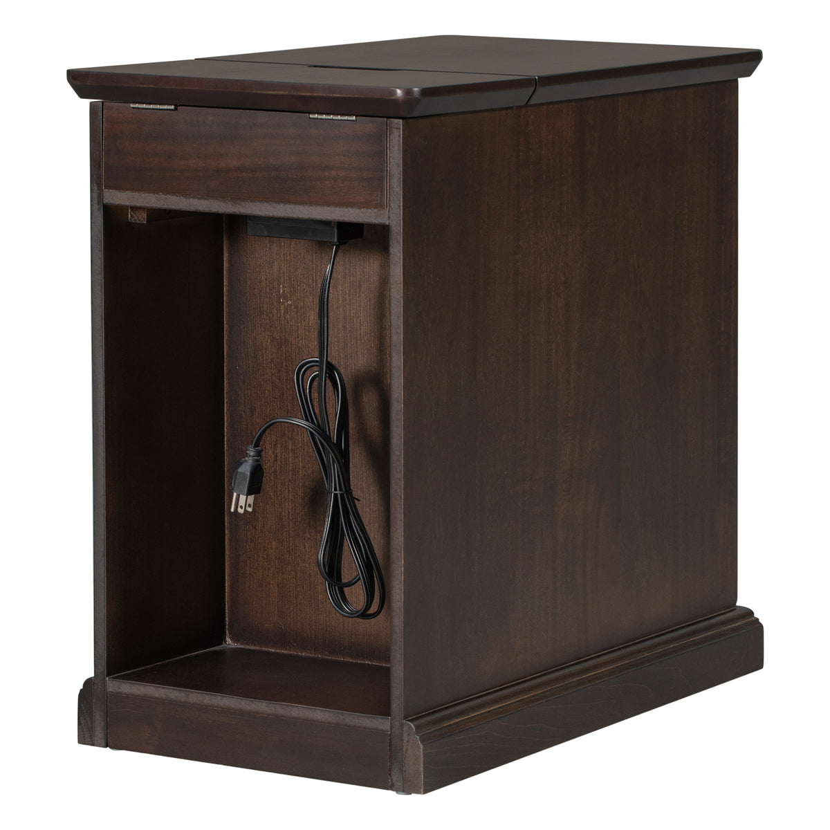 variant-group:rf-n724p185778p|Roomfitters Vintage End Table with USB Ports, Cup Holders and Multifunctional Storage for Living Room, Espresso