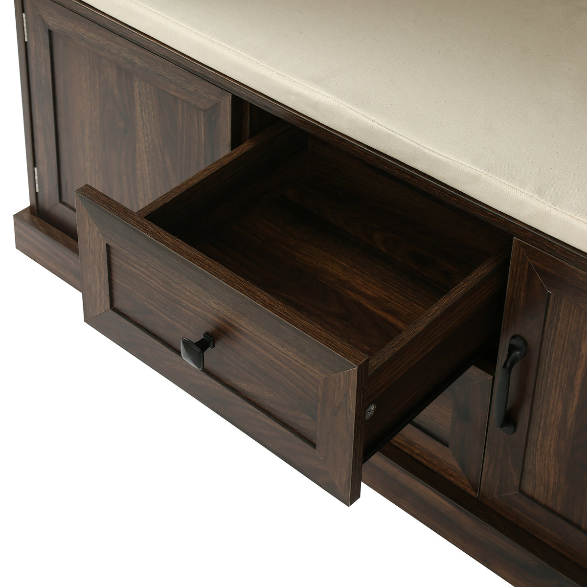 variant-group:rf-n724jy000112aad|Roomfitters 3-in-1 Hall Tree with 3 Hooks, Entryway Coat Hanger and Storage Bench, 47.2" Organizer for Hallway, Brown