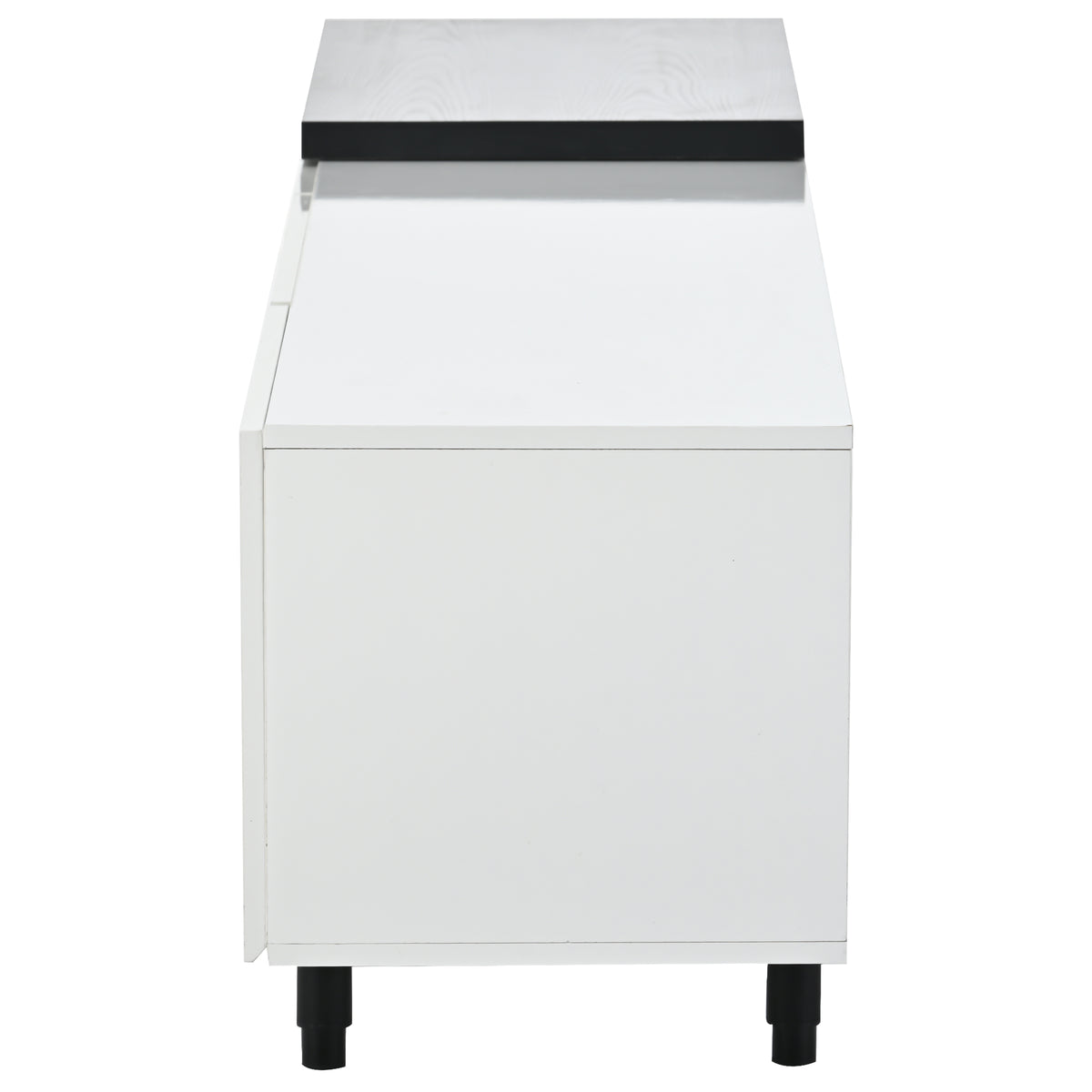 variant-group:rf-n724p205796b|Roomfitters Extendable TV Stand for 80 Inch TV and Above, Modern Cabinet with Open Storage and Sleek Design, White