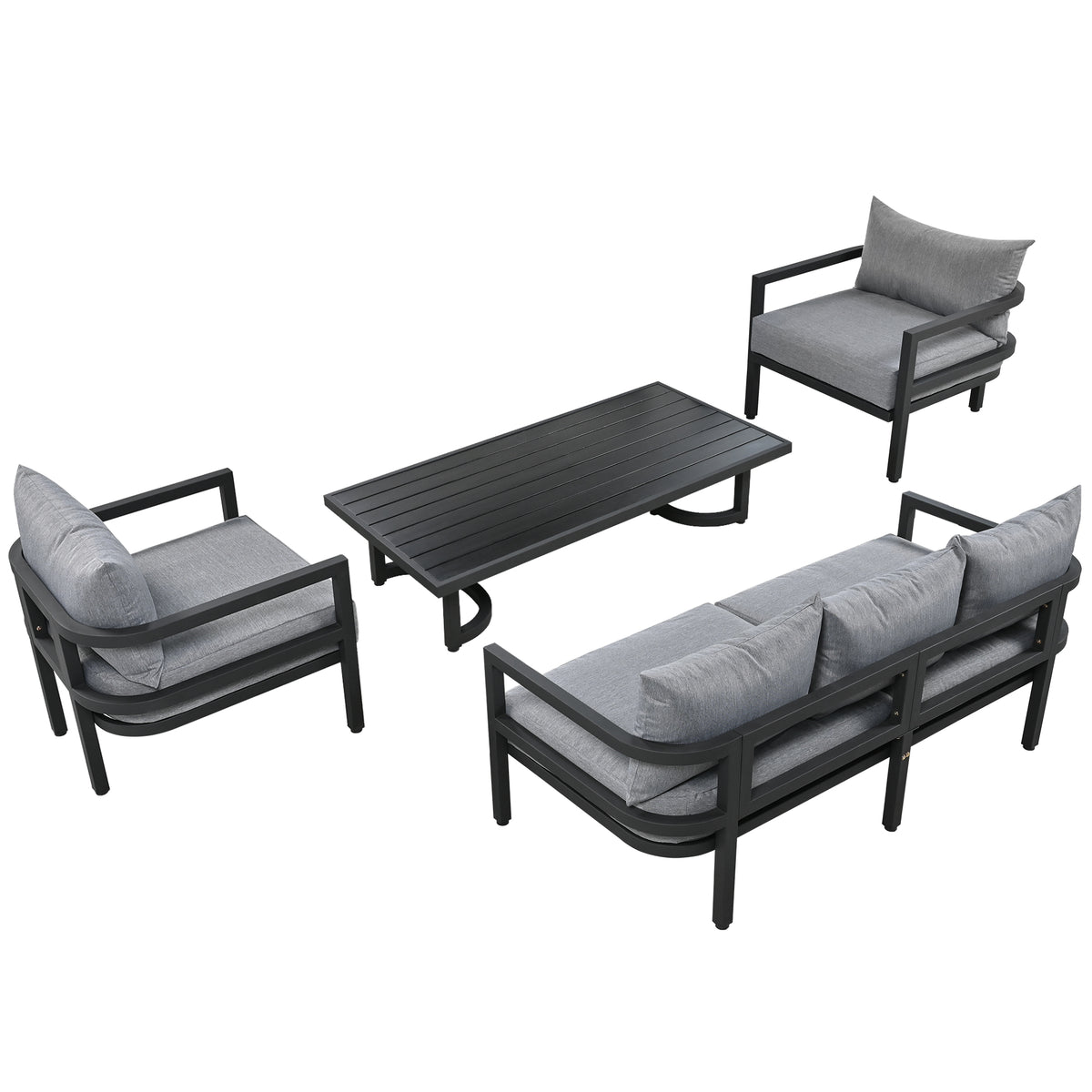 variant-group:rf-n711wy000333aae|Roomfitters Outdoor Steel Sofa Set, Waterproof and Rust-Resistant, Patio Furniture for Garden, Light Gray