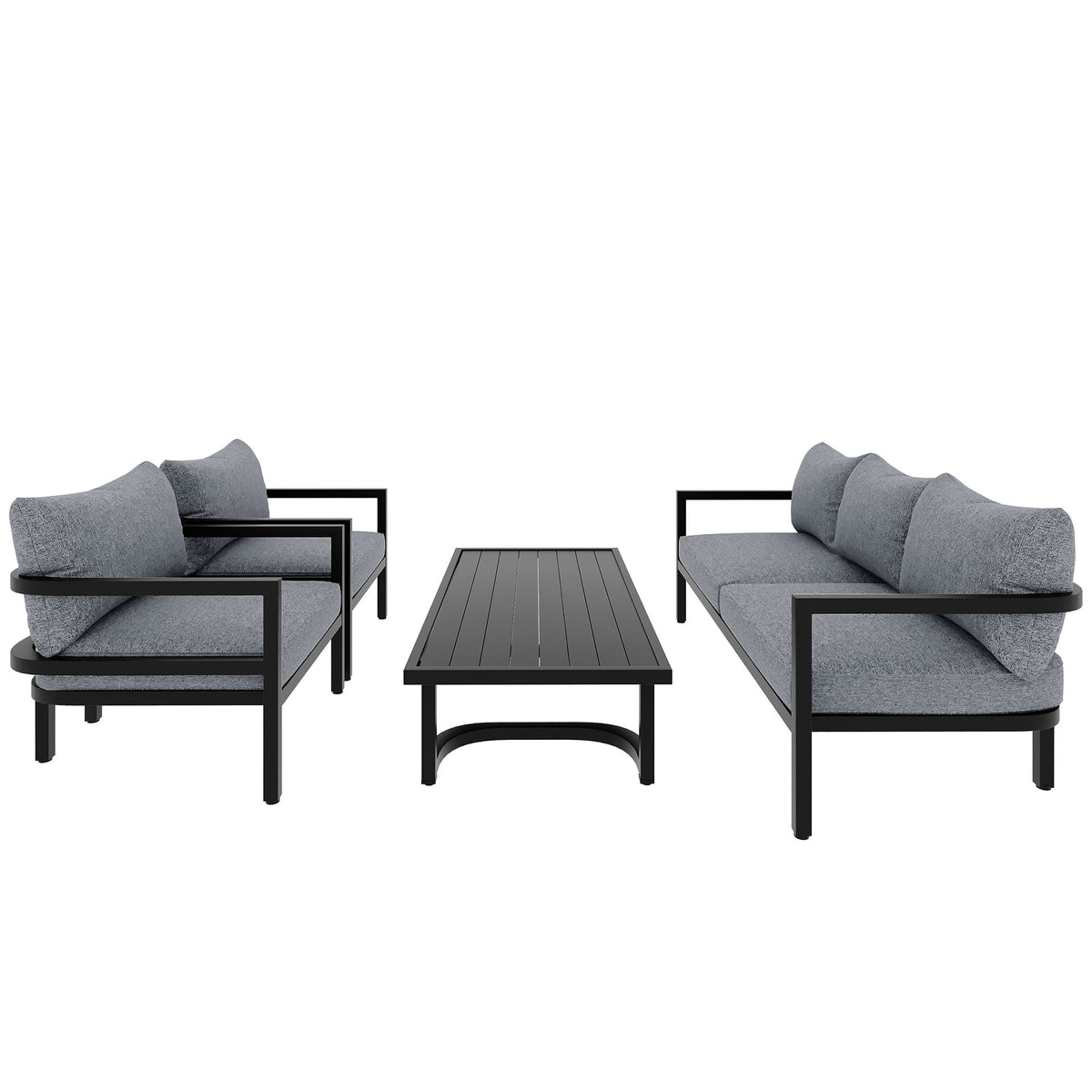 variant-group:rf-n711wy000333aae|Roomfitters Outdoor Steel Sofa Set, Waterproof and Rust-Resistant, Patio Furniture for Garden, Light Gray