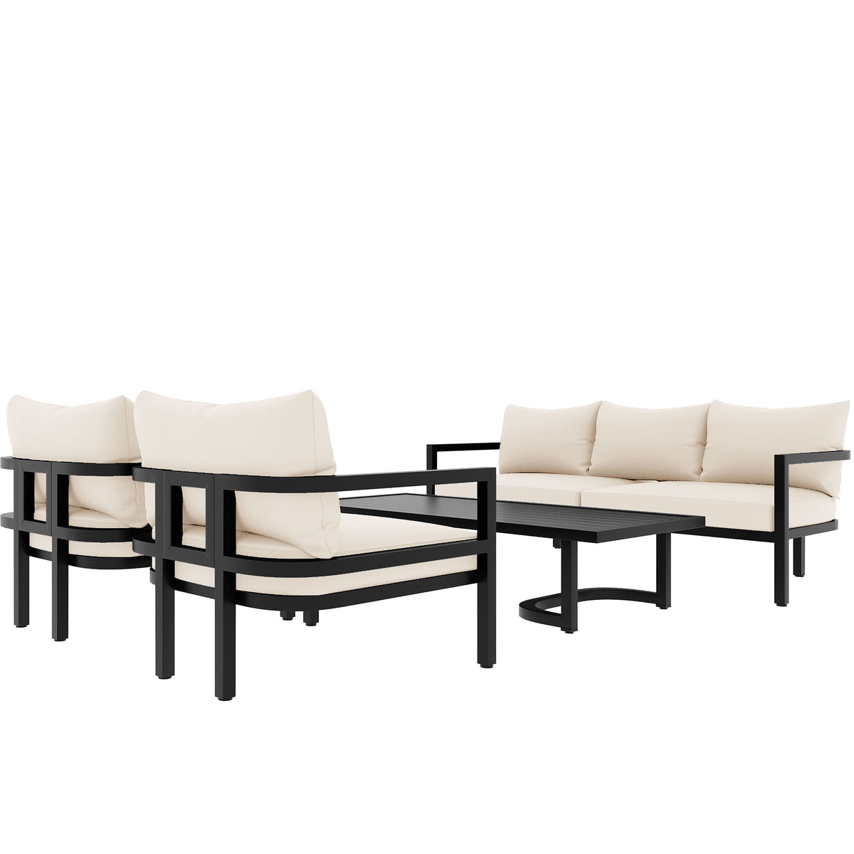 variant-group:rf-n711wy000333aaa|Roomfitters Outdoor Steel Sofa Set, Waterproof and Rust-Resistant, Patio Furniture for Garden, Beige