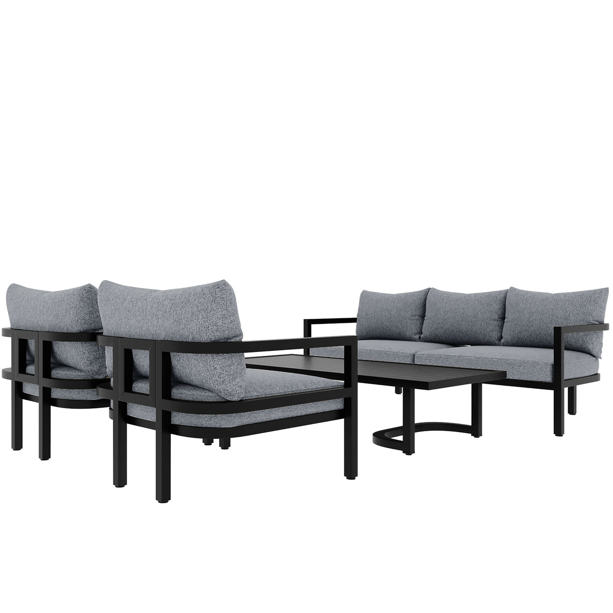 variant-group:rf-n711wy000333aae|Roomfitters Outdoor Steel Sofa Set, Waterproof and Rust-Resistant, Patio Furniture for Garden, Light Gray
