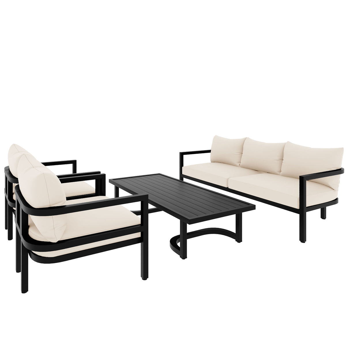 variant-group:rf-n711wy000333aaa|Roomfitters Outdoor Steel Sofa Set, Waterproof and Rust-Resistant, Patio Furniture for Garden, Beige