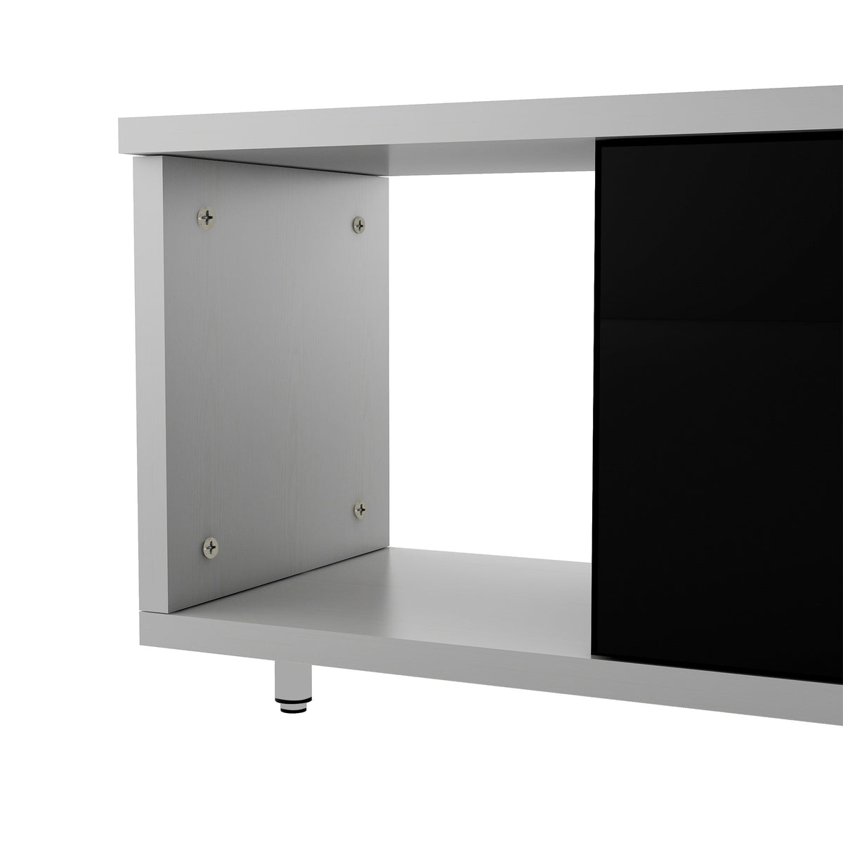 variant-group:rf-n724p205796k|Roomfitters Extendable TV Stand for 80 Inch TV and Above, Modern Cabinet with Open Storage and Sleek Design, Black