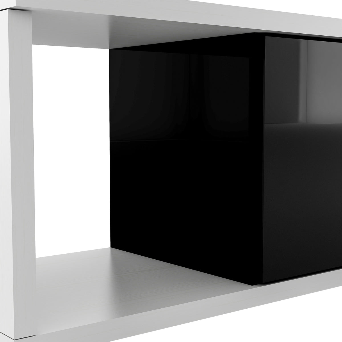 variant-group:rf-n724p205796k|Roomfitters Extendable TV Stand for 80 Inch TV and Above, Modern Cabinet with Open Storage and Sleek Design, Black