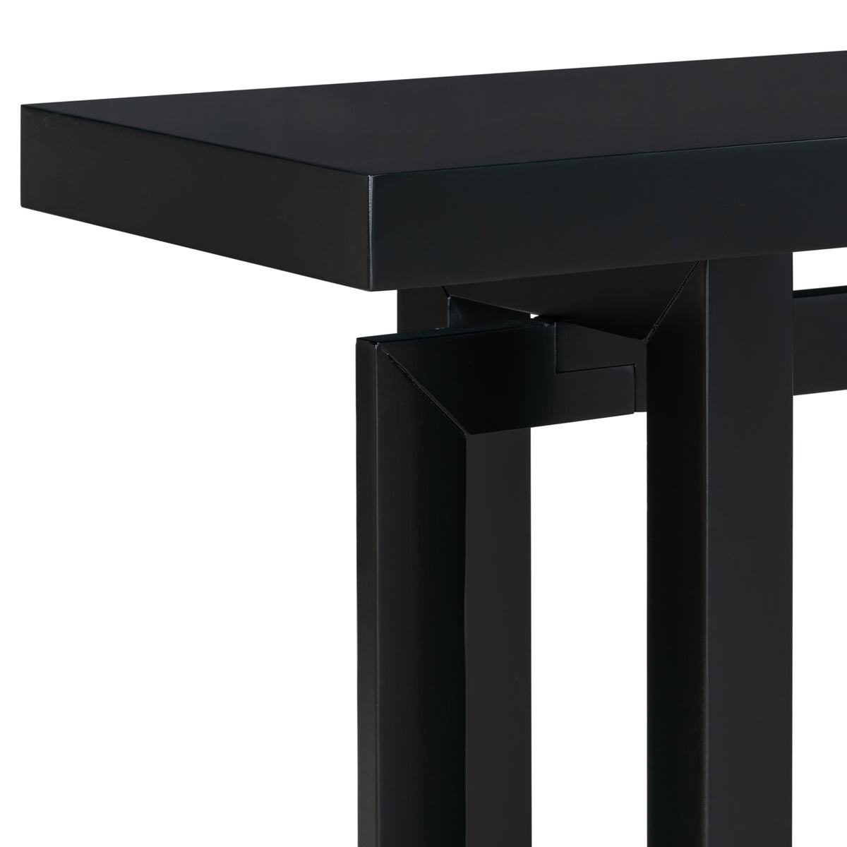 variant-group:rf-n711p230809b|Roomfitters Contemporary Console Table with Wooden Top and Base, Extra Long Entryway Table, Black