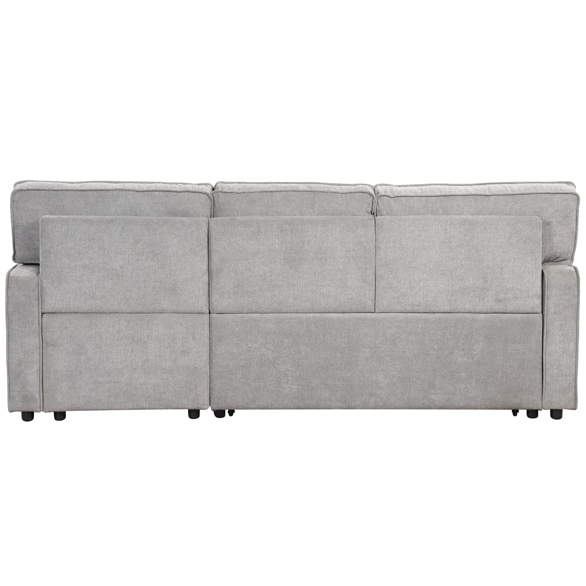 variant-group:rf-n711wy000418aae|Roomfitters Upholstered Sleeper Sectional Sofa with Storage, USB Port, and 2 Cup Holders, Living Room Couch, Gray