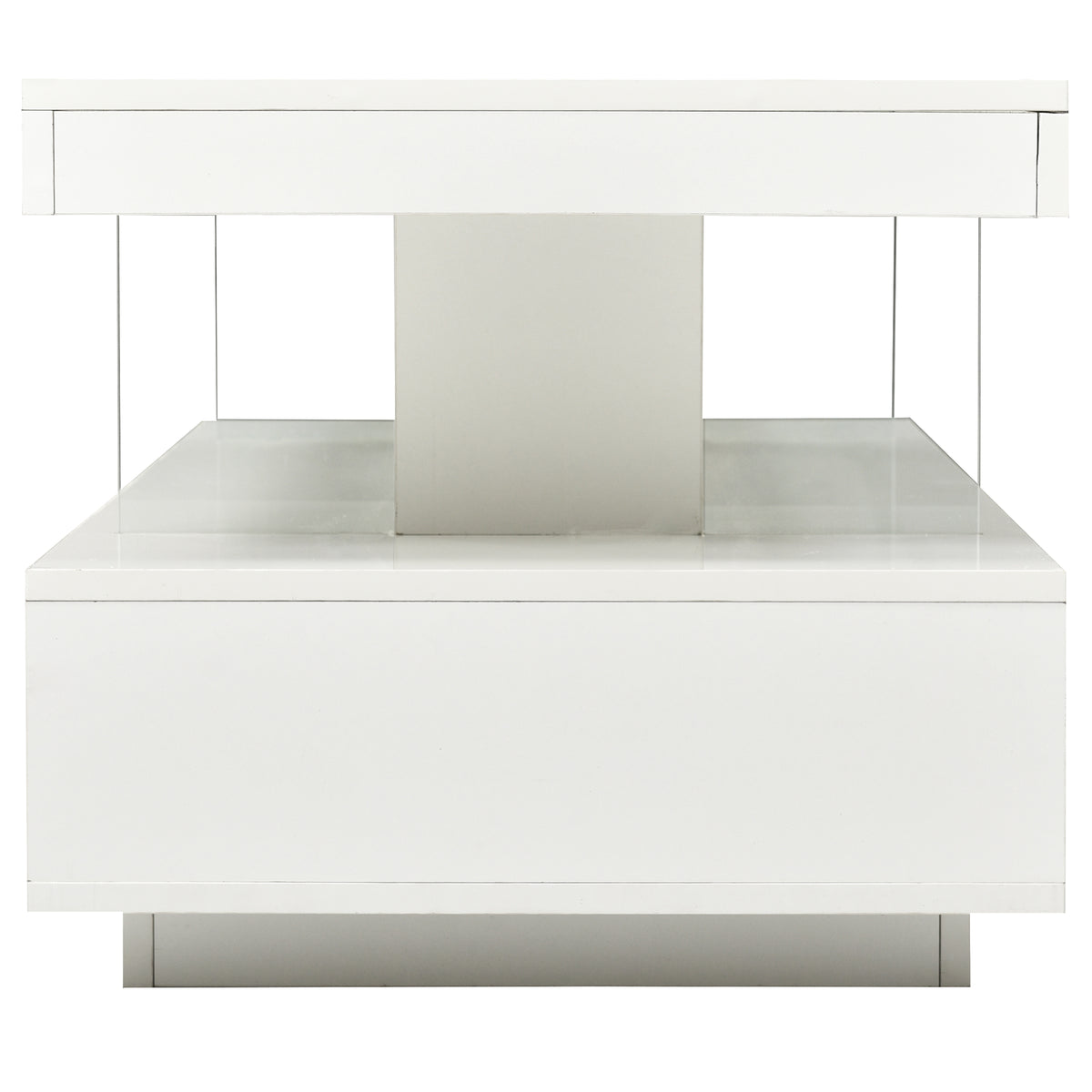variant-group:rf-n724wf307038aak|Roomfitters Modern Coffee Table with Storage Shelf and Display Space, Center Table with Lighting Effect, White