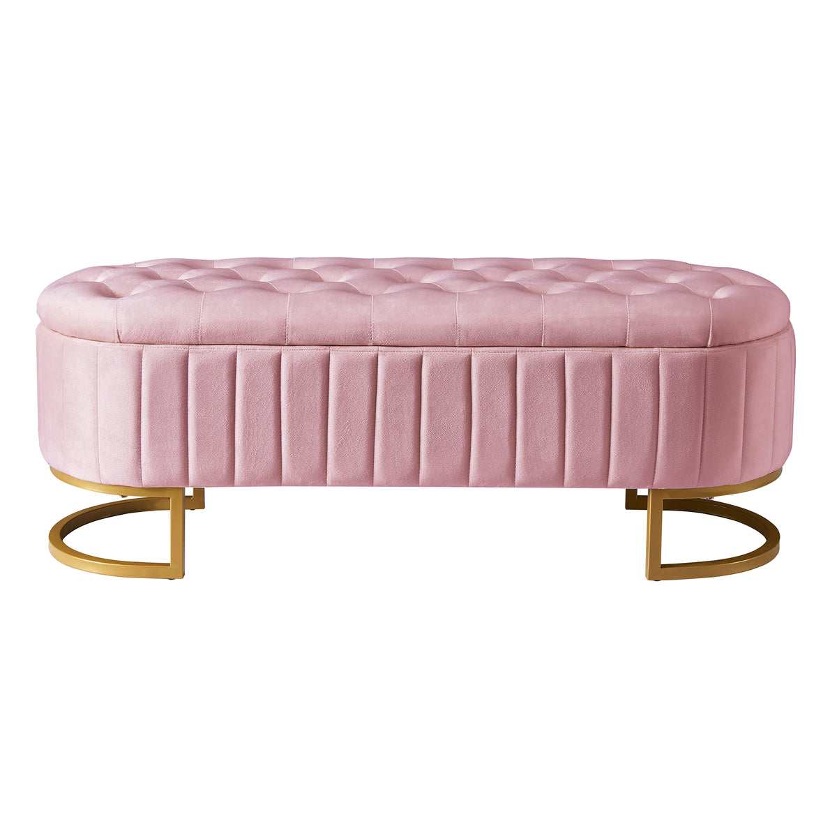 variant-group:rf-n733p208522h|Roomfitters Elegant Velvet Storage Ottoman with Button-Tufted Design, Upholstered Bench with Metal Legs for Bedroom and Living Room, Pink