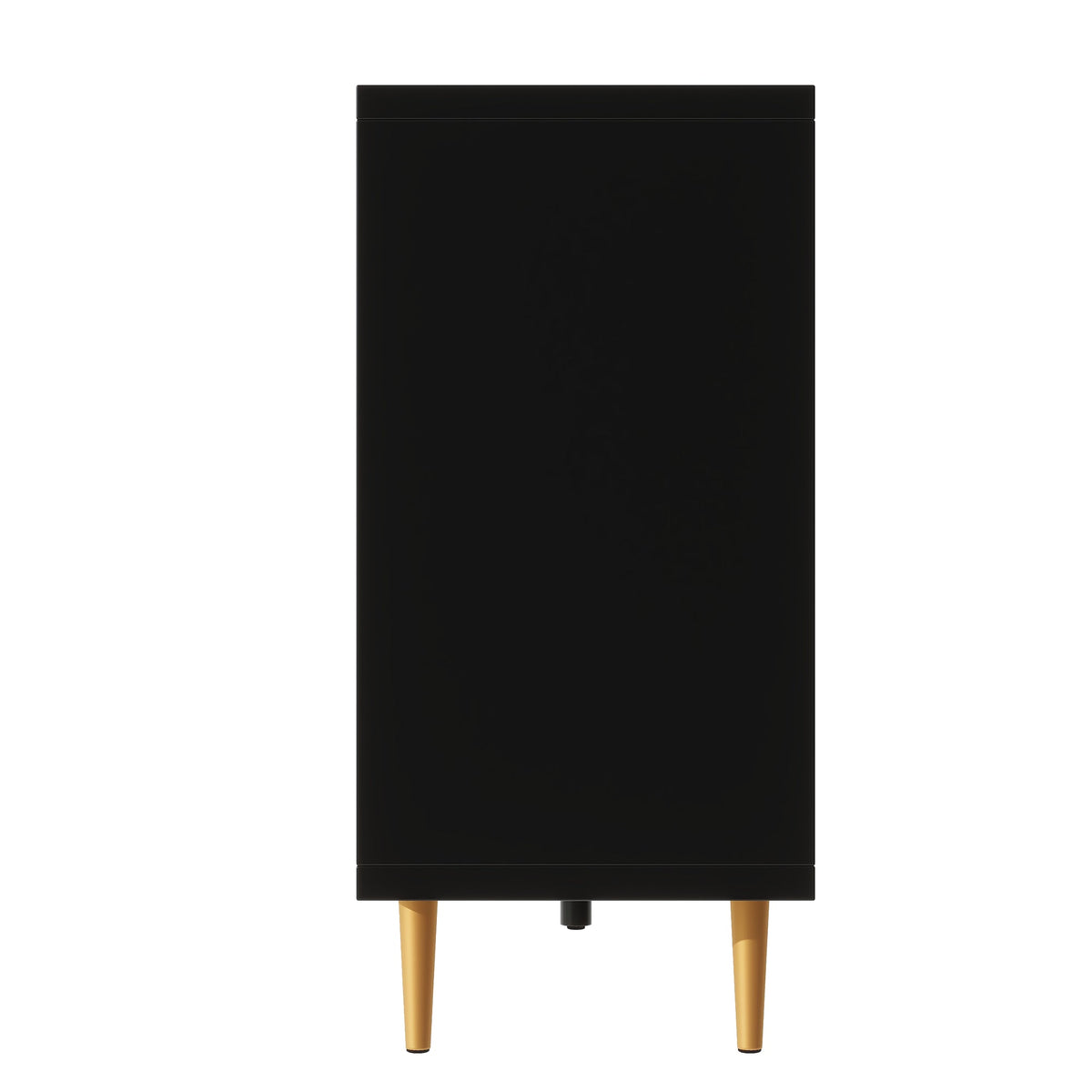 Roomfitters Modern TV Stand with 3 Doors and Adjustable Storage Shelves, Fits TVs up to 70 Inches, Black Roomfitters