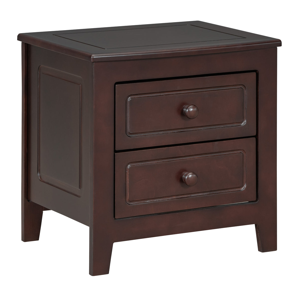variant-group:rf-n733wf308187aad|Roomfitters 2-Drawer Nightstand for Bedroom, Mid-Century Retro Bedside Table with Classic Design, Dark Walnut