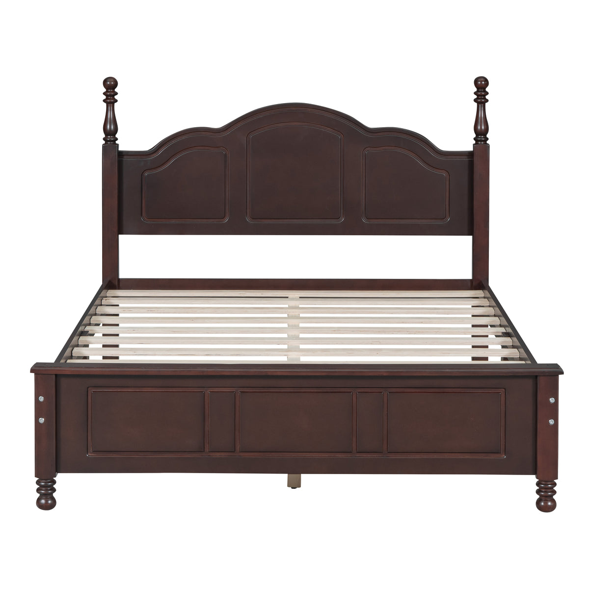 variant-group:rf-n733wf308186aad|Roomfitters Full Size Wood Platform Bed Frame, Retro Style Platform Bed with Wooden Slat Support, Dark Walnut, Walnut