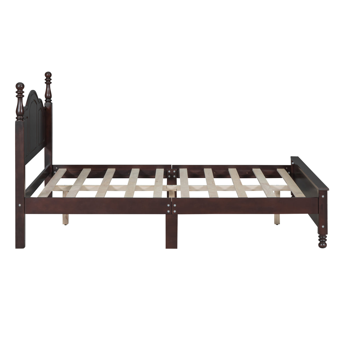 variant-group:rf-n733wf308186aad|Roomfitters Full Size Wood Platform Bed Frame, Retro Style Platform Bed with Wooden Slat Support, Dark Walnut, Walnut