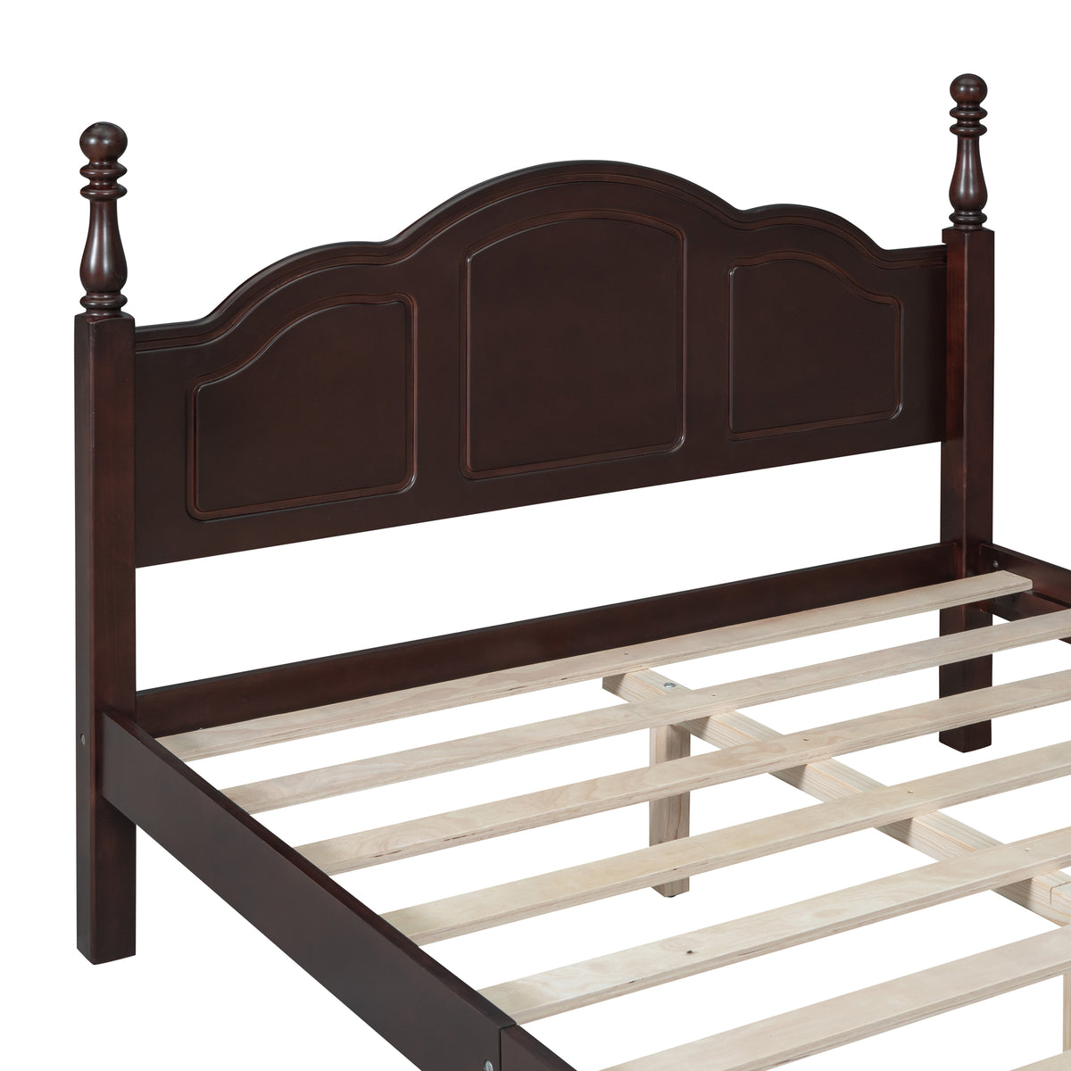 variant-group:rf-n733wf308186aad|Roomfitters Full Size Wood Platform Bed Frame, Retro Style Platform Bed with Wooden Slat Support, Dark Walnut, Walnut