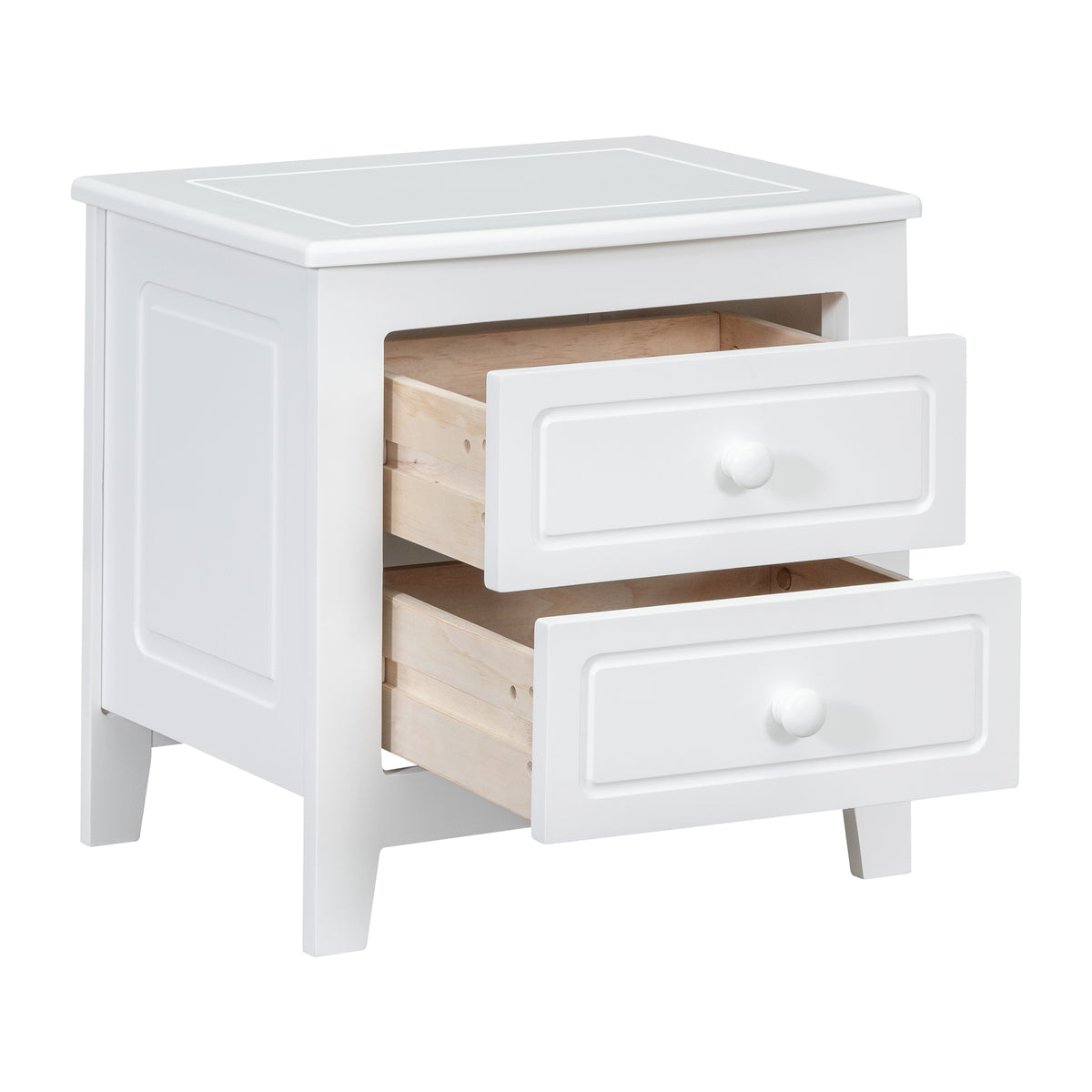 variant-group:rf-n733wf308187aak|Roomfitters 2-Drawer Nightstand for Bedroom, Mid-Century Retro Bedside Table with Classic Design, White