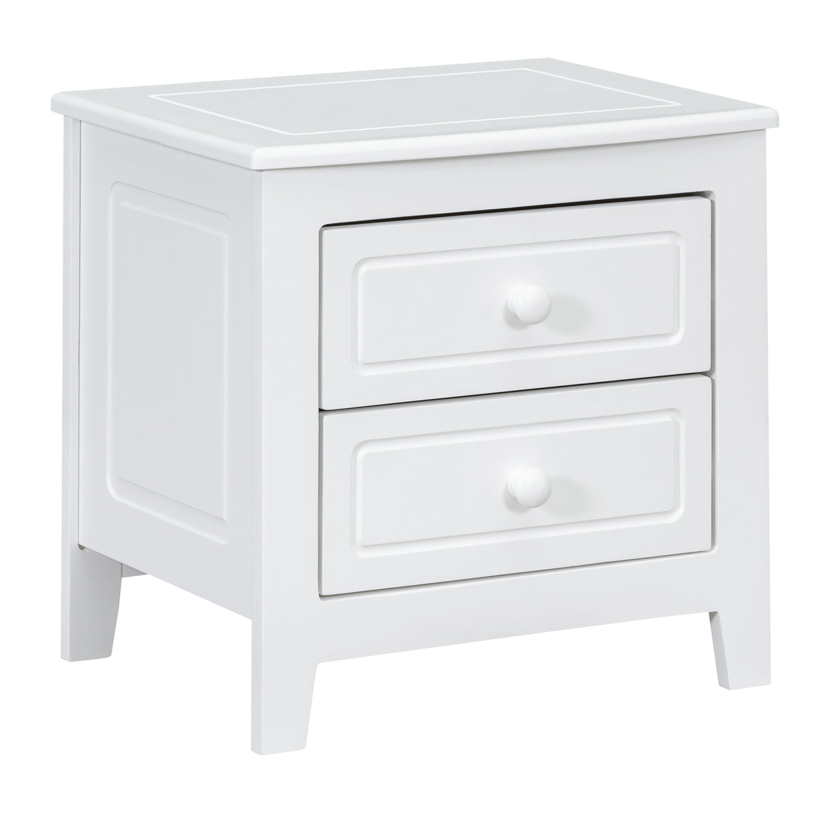 variant-group:rf-n733wf308187aak|Roomfitters 2-Drawer Nightstand for Bedroom, Mid-Century Retro Bedside Table with Classic Design, White