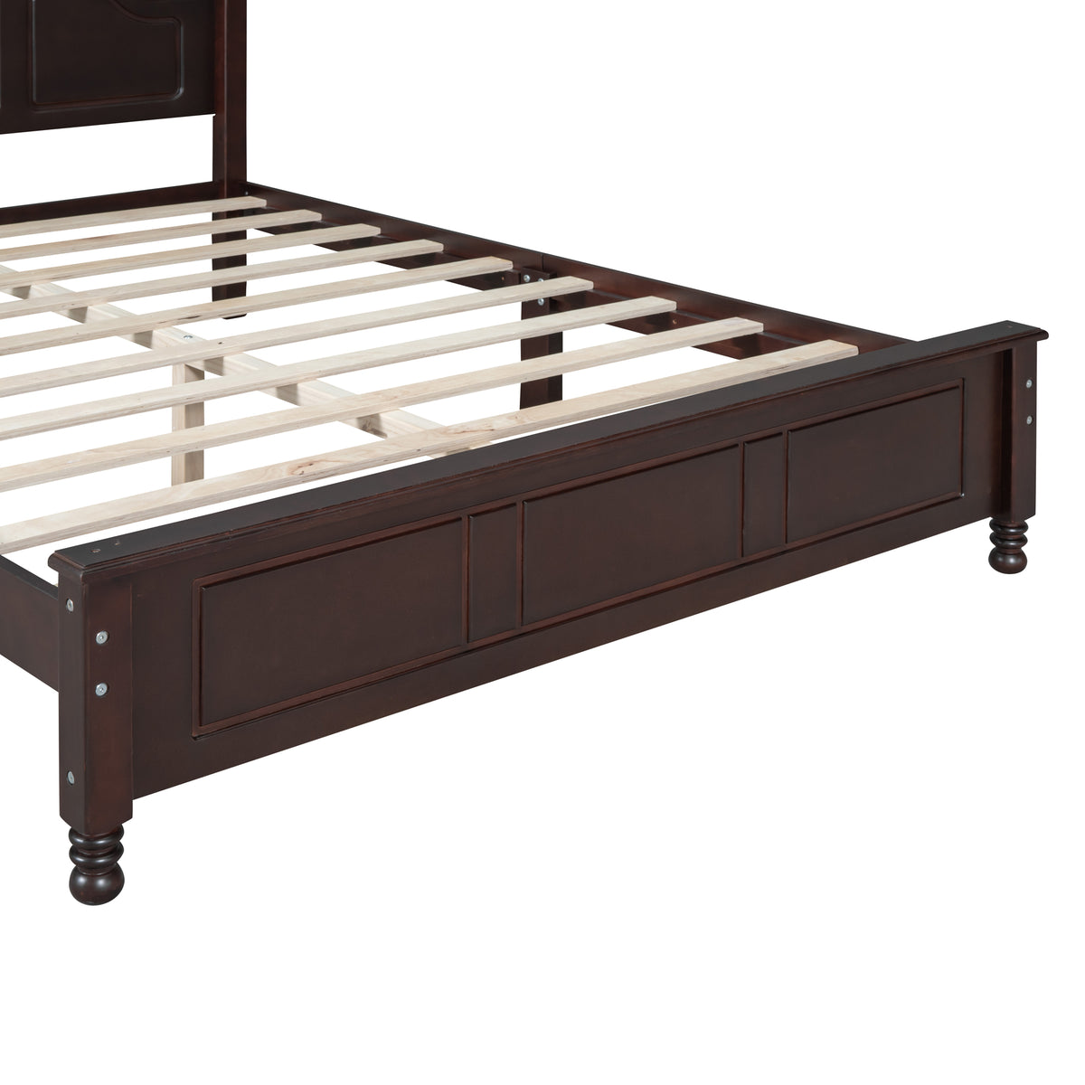 variant-group:rf-n733wf308185aad|Roomfitters Queen Size Wood Platform Bed Frame, Retro Style Platform Bed with Wooden Slat Support, Dark Walnut, Walnut