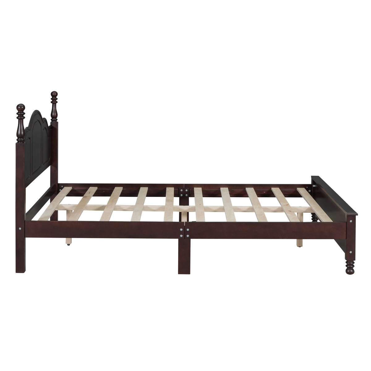 variant-group:rf-n733wf308185aad|Roomfitters Queen Size Wood Platform Bed Frame, Retro Style Platform Bed with Wooden Slat Support, Dark Walnut, Walnut