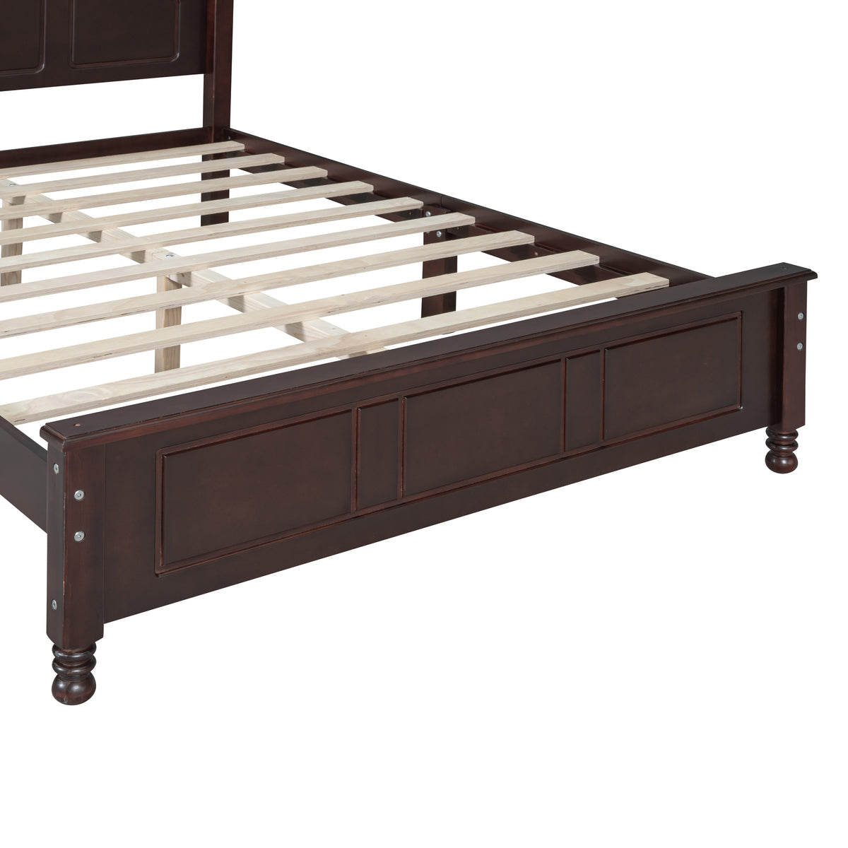 variant-group:rf-n733wf308186aad|Roomfitters Full Size Wood Platform Bed Frame, Retro Style Platform Bed with Wooden Slat Support, Dark Walnut, Walnut