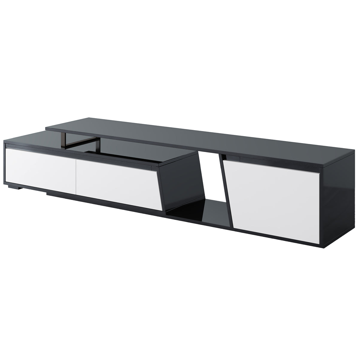 variant-group:rf-n724sj000143aak|Roomfitters Minimalist TV Stand for up to 85 Inch TV, Entertainment Center with Four Spacious Cabinets, White
