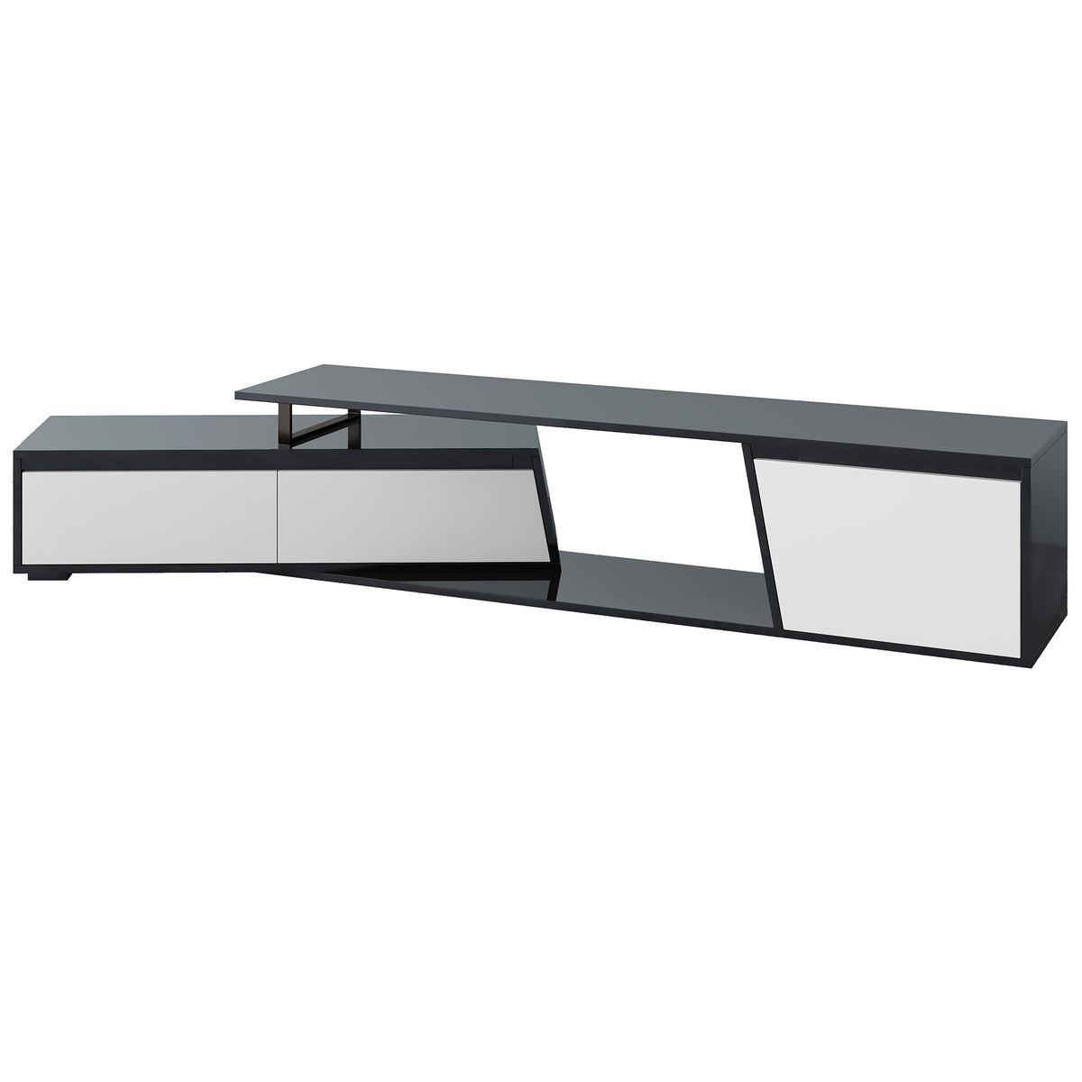 variant-group:rf-n724sj000143aak|Roomfitters Minimalist TV Stand for up to 85 Inch TV, Entertainment Center with Four Spacious Cabinets, White