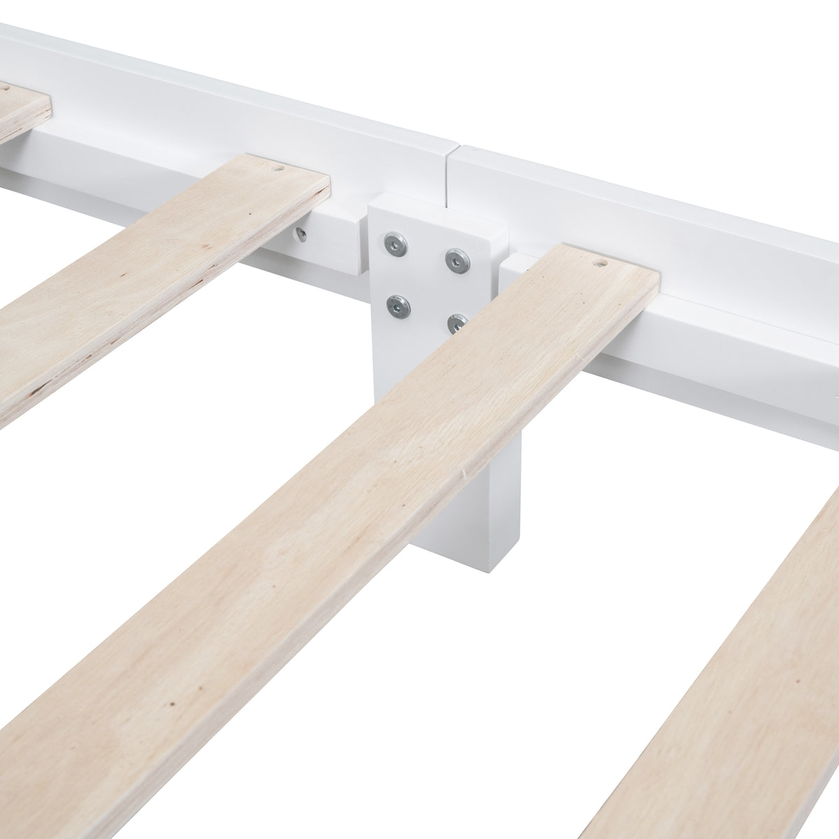 variant-group:rf-n733wf310132aak|Roomfitters Queen Size Wood Platform Bed Frame, Retro-Inspired Design with Sturdy Wooden Slat Support for Classic and Modern Interiors, White