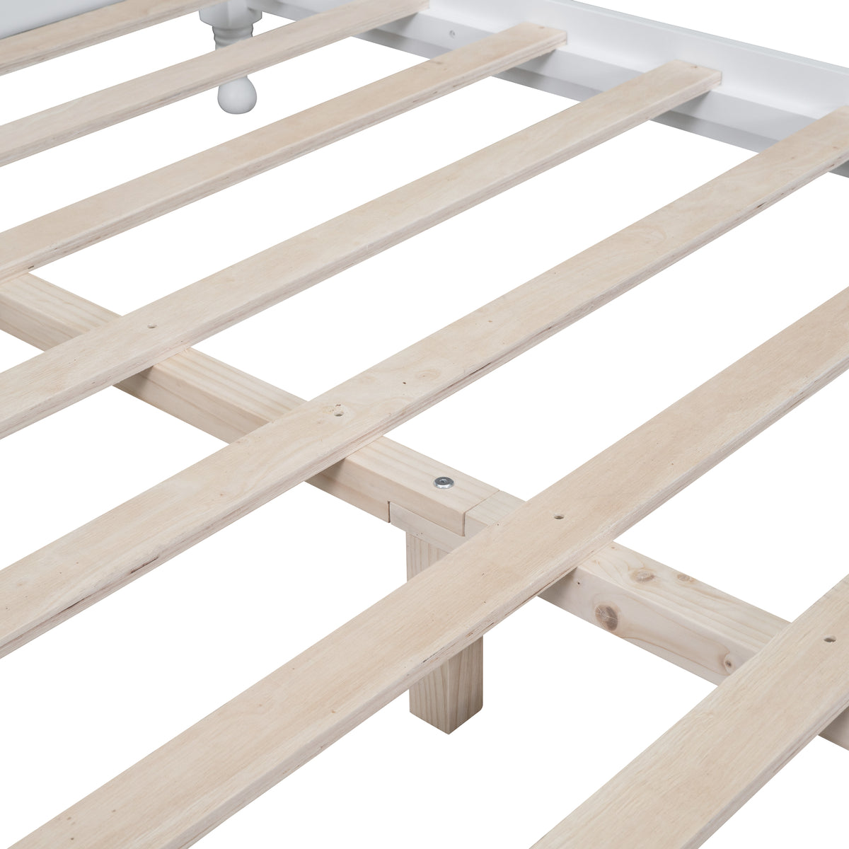 variant-group:rf-n733wf310132aak|Roomfitters Queen Size Wood Platform Bed Frame, Retro-Inspired Design with Sturdy Wooden Slat Support for Classic and Modern Interiors, White