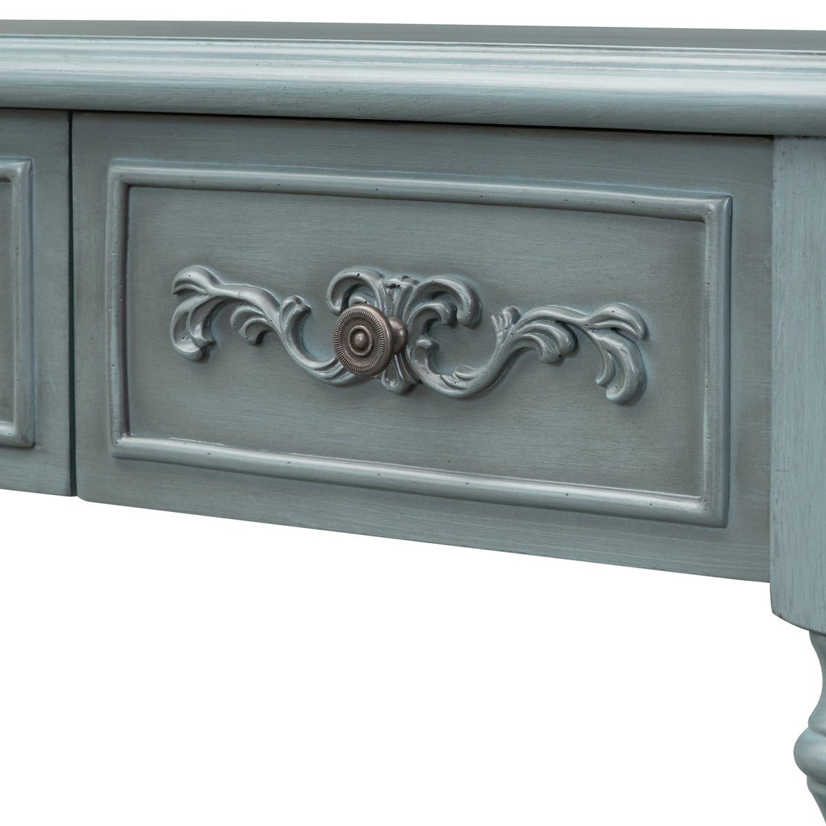 variant-group:rf-n711p186862c|Roomfitters 52" Modern Curved Console Table with Shelf, Entryway Sofa Table for Living Room, Antique Blue