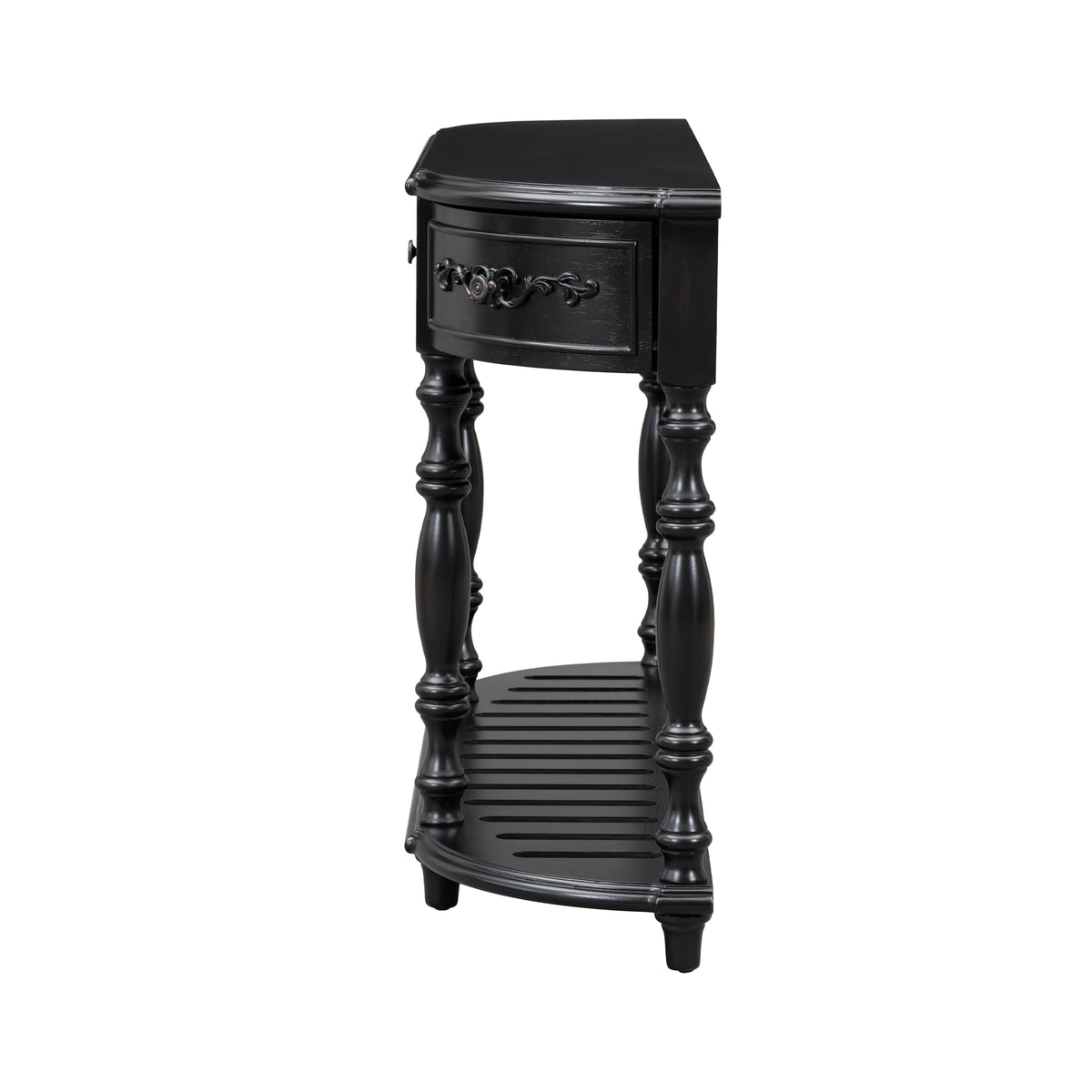 variant-group:rf-n711p186862b|Roomfitters 52" Modern Curved Console Table with Shelf, Entryway Sofa Table for Living Room, Black