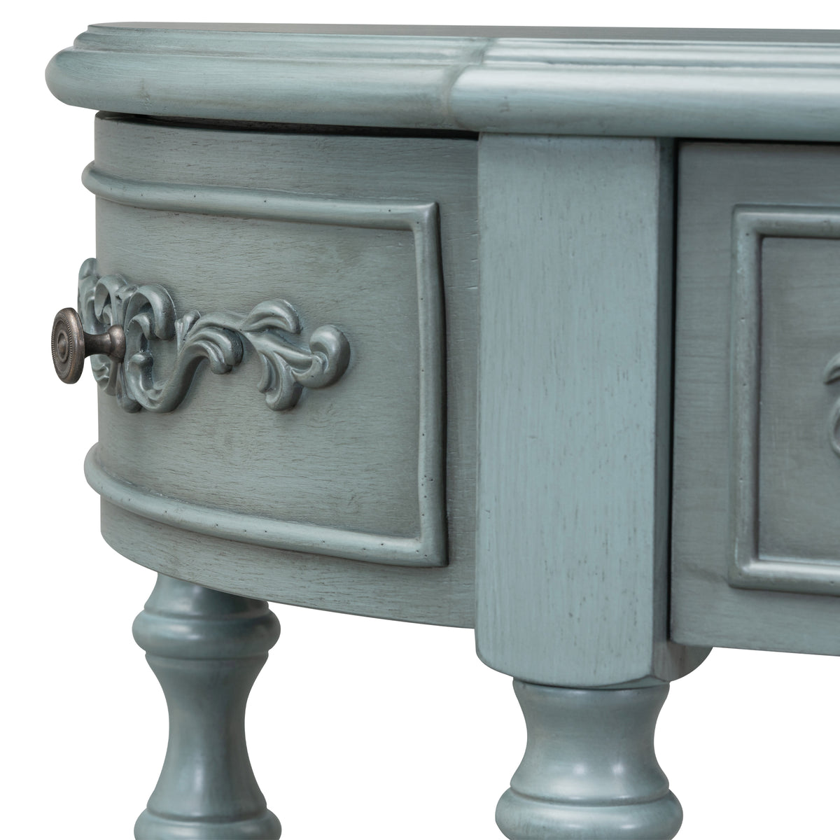 variant-group:rf-n711p186862c|Roomfitters 52" Modern Curved Console Table with Shelf, Entryway Sofa Table for Living Room, Antique Blue