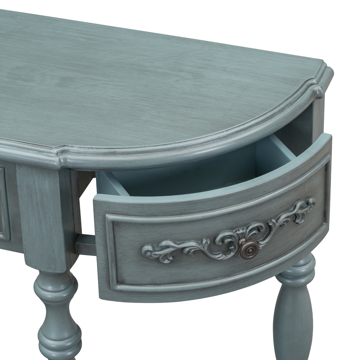 variant-group:rf-n711p186862c|Roomfitters 52" Modern Curved Console Table with Shelf, Entryway Sofa Table for Living Room, Antique Blue