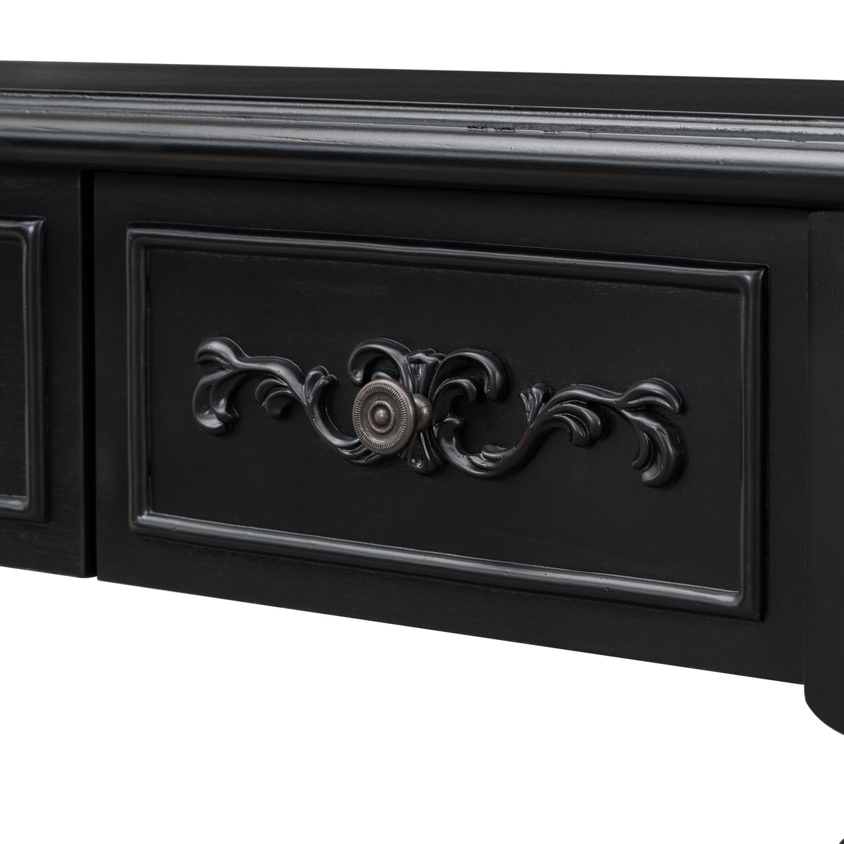 variant-group:rf-n711p186862b|Roomfitters 52" Modern Curved Console Table with Shelf, Entryway Sofa Table for Living Room, Black