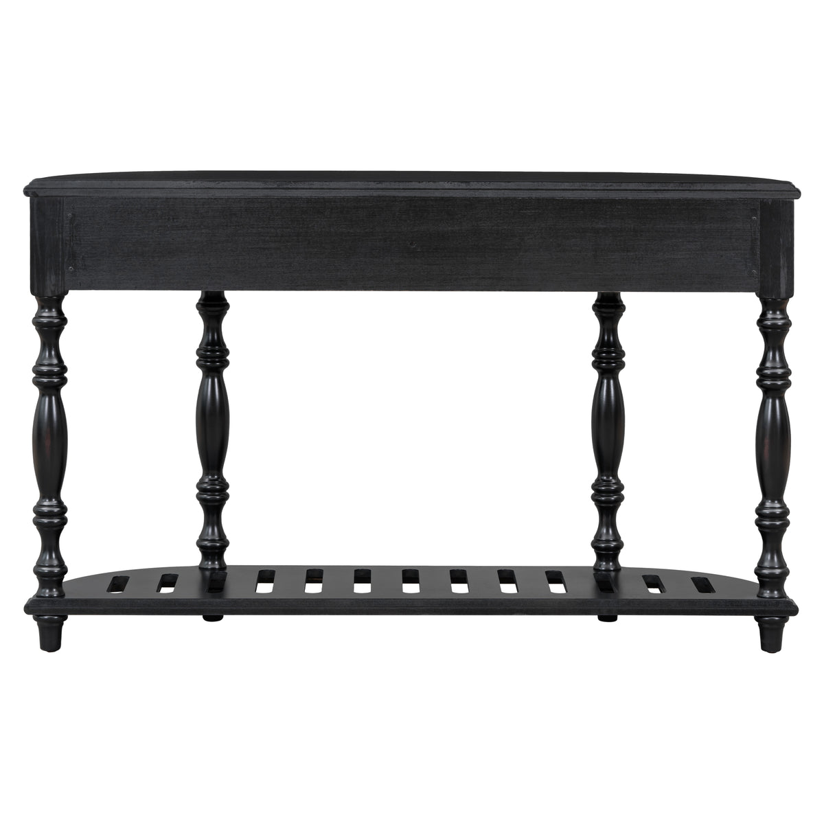 variant-group:rf-n711p186862b|Roomfitters 52" Modern Curved Console Table with Shelf, Entryway Sofa Table for Living Room, Black