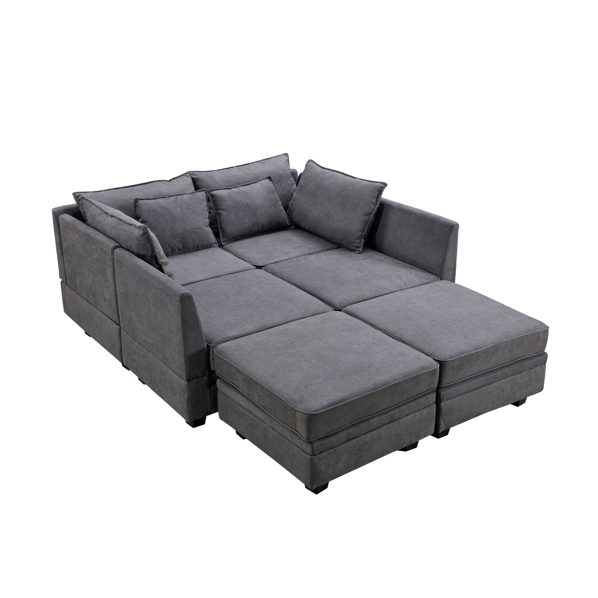 variant-group:rf-n711wy000363aad|Roomfitters Modern Large U-Shape Modular Sectional Sofa, Convertible Sofa Bed with Reversible Chaise for Living Room, Storage Seat, Dark Grey