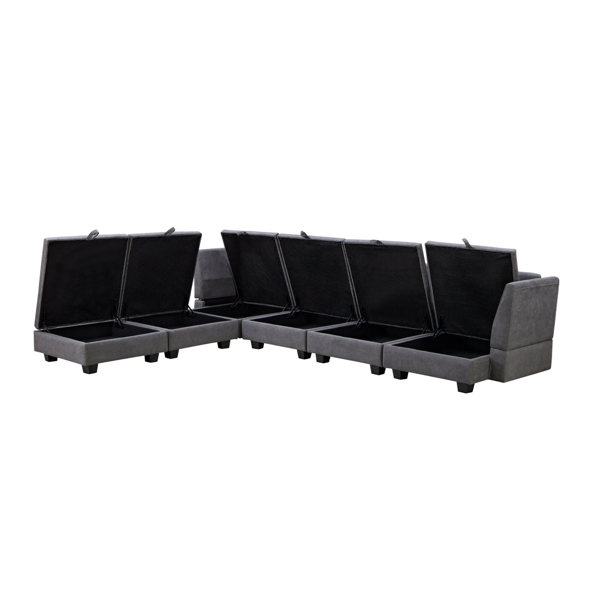variant-group:rf-n711wy000363aad|Roomfitters Modern Large U-Shape Modular Sectional Sofa, Convertible Sofa Bed with Reversible Chaise for Living Room, Storage Seat, Dark Grey