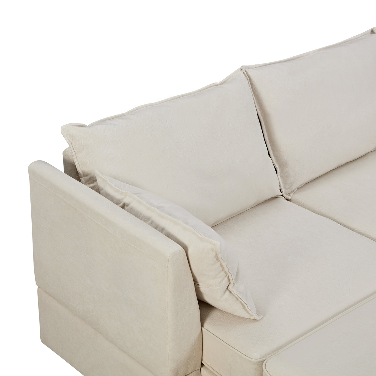 variant-group:rf-n711wy000363aaa|Roomfitters Modern Large U-Shape Modular Sectional Sofa, Convertible Sofa Bed with Reversible Chaise for Living Room, Storage Seat, Beige