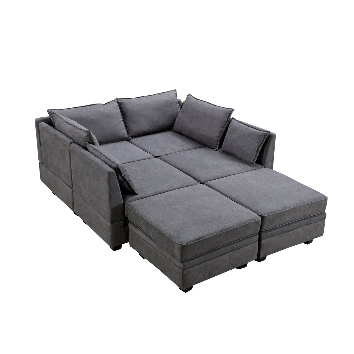 variant-group:rf-n711wy000363aad|Roomfitters Modern Large U-Shape Modular Sectional Sofa, Convertible Sofa Bed with Reversible Chaise for Living Room, Storage Seat, Dark Grey